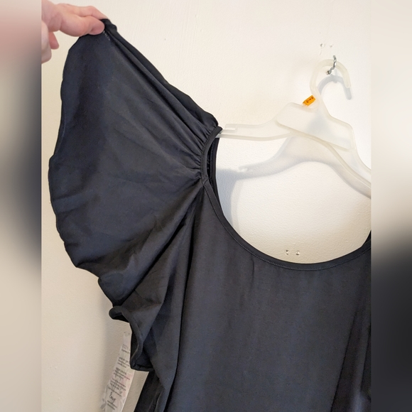 Eden & Ivy black plus size bodysuit ruffle sleeves. Nwt - Picture 8 of 15